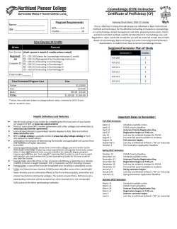 COS 209 Science of Cosmetology Instructors COS 210