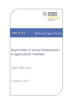 Asymmetry in price transmission in agricultural markets