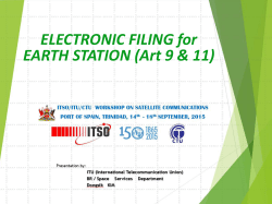 Day 4 - Electronic Filing for Earth Station