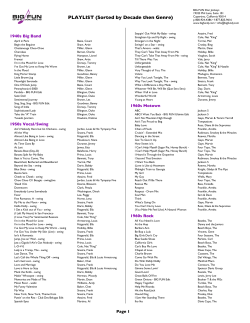 BIG FUN Disc Jockeys Playlist