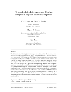 First-principles intermolecular binding energies in organic molecular