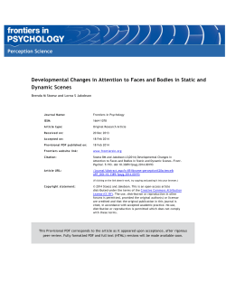 Developmental Changes in Attention to Faces and Bodies in Static