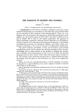 the paradox of kleene and rosser(1)