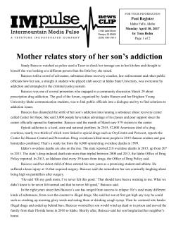 Mother relates story of her son`s addiction