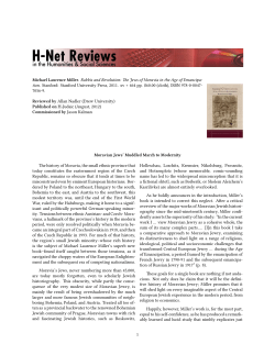 Moravian Jews` Muddled March to Modernity - H-Net
