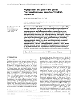 Phylogenetic analysis of the genus Thermoactinomyces based on