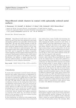 Mass-filtered cobalt clusters in contact with epitaxially ordered metal