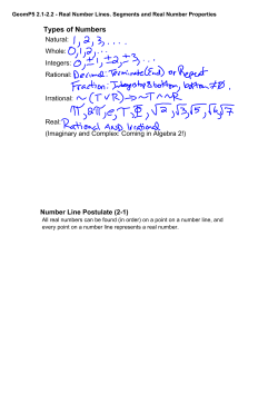 GeomP5 2.1-2.2 - Real Number Lines. Segments and Real Number