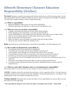 Dilworth Elementary Character Education Responsibility (October)