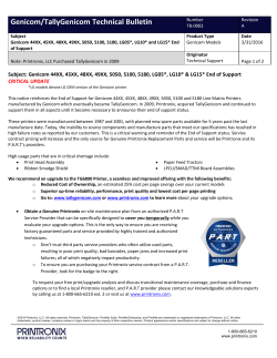 Genicom/TallyGenicom Technical Bulletin