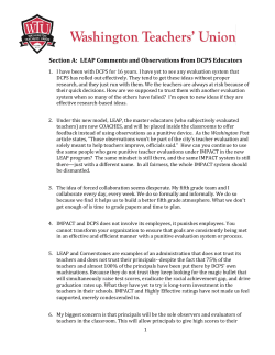 Section A: LEAP Comments and Observations from DCPS Educators
