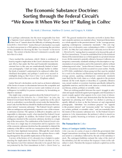 The Economic Substance Doctrine: Sorting through the Federal