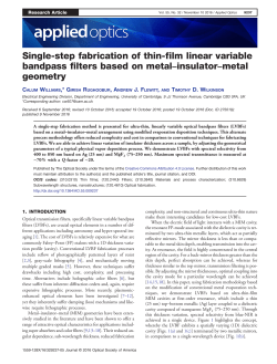 Single-step fabrication of thin-film linear variable bandpass filters