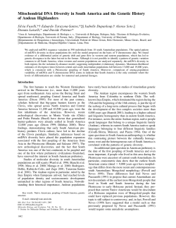 Mitochondrial DNA Diversity in South America