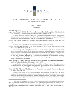 Spirituality of the Church - New Hope Presbyterian Church