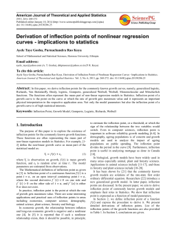 Derivation of inflection points of nonlinear regression curves