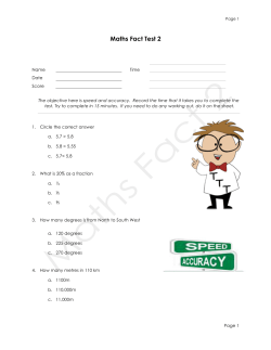 Maths Fact Test 2 - The Transfer Tutor