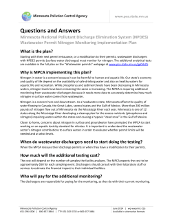 Questons and Answers on the Minnesota NPDES Wastewater