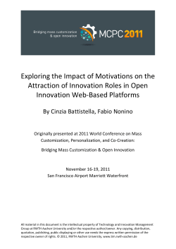 Exploring the Impact of Motivations on the Attraction of Innovation