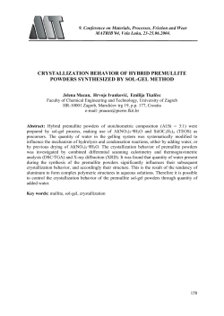preparation of epoxy-based organic-inorganic hybrids by sol