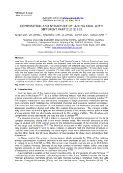 composition and structure of luxing coal with different particle sizes