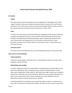 Yukon Social Inclusion Household Survey, 2010