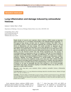 Lung inflammation and damage induced by extracellular histones