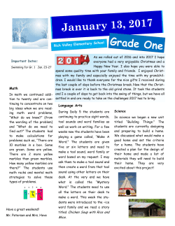 January 13th Newsletter