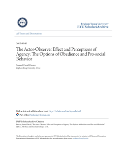 The Actor-Observer Effect and Perceptions of Agency: The Options