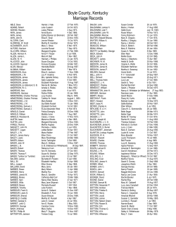Boyle County, Kentucky Marriage Records