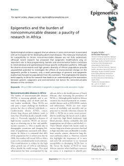 Epigenetics and the burden of noncommunicable disease: a paucity