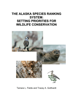 the alaska species ranking system: setting priorities for wildlife