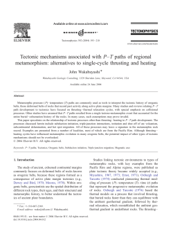 Tectonic mechanisms associated with P&ndash;T paths of