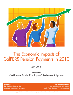The Economic Impacts of CalPERS Pension Payments in 2010