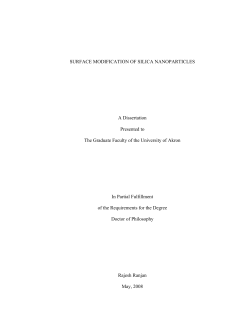 SURFACE MODIFICATION OF SILICA NANOPARTICLES A