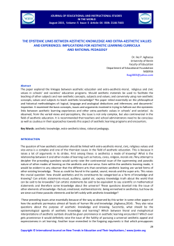 the epistemic links between aesthetic knowledge and extra