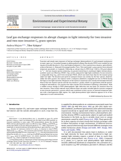 Environmental and Experimental Botany Leaf gas exchange