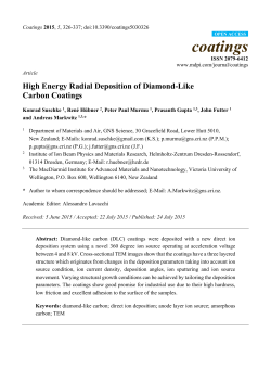 High Energy Radial Deposition of Diamond