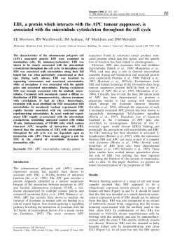 EB1, a protein which interacts with the APC tumour