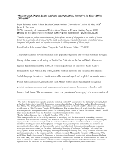 &ldquo;Poison and Dope: Radio and the art of political invective in East