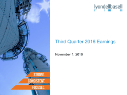 Third Quarter 2016 Earnings