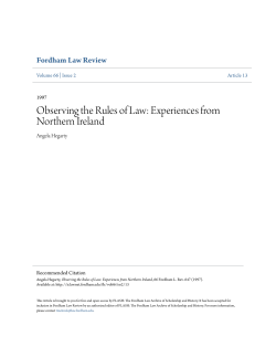 Observing the Rules of Law: Experiences from Northern Ireland