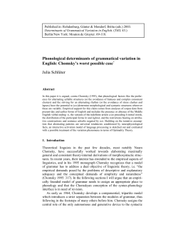 Phonological determinants of grammatical variation in English