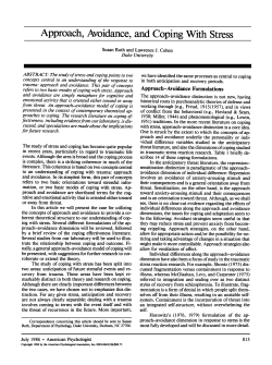 Approach, Avoidance, and Coping With Stress
