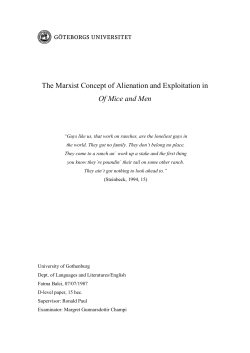 The Marxist Concept of Alienation and Exploitation in Of Mice and Men