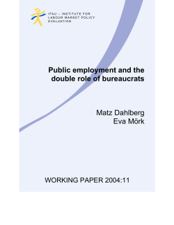 Public employment and the double role of bureaucrats Matz