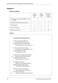 A Valediction-Score of a Student IOC-IB Support