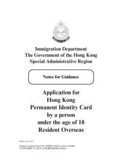 Notes for Guidance - Application for HKPIC by a Person Under the