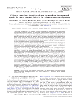 Cell-cycle control as a target for calcium, hormonal and