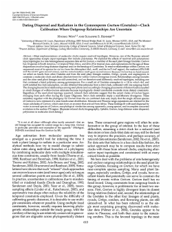 Dating Dispersal and Radiation in the Gymnosperm Gnetum